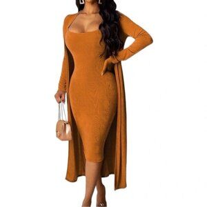 NEW VELOUR SOFT LADIES 2 PIECE LONG KIMONO  JACKET AND SPAGHETTI STRAP MIDI
